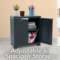 thumbnail image 2 of Sunnydaze Versatile Plastic Storage Cabinet with Adjustable Shelf - Charcoal - 25.5", 2 of 7