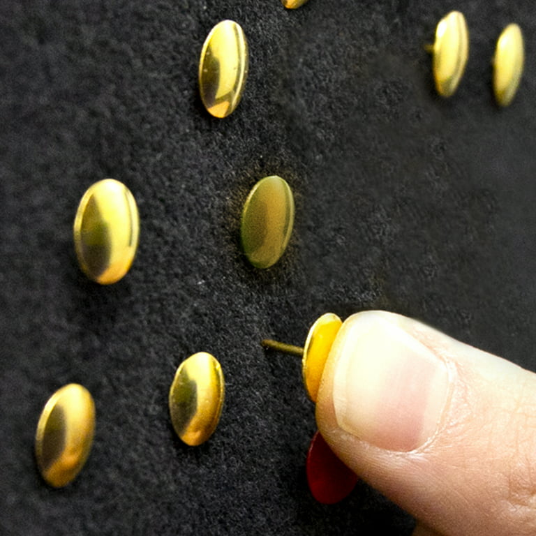 BAZIC Push Pins Gold Metallic Flat Head Steel Thumb Tacks (200