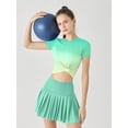 thumbnail image 2 of Charmo Workout Tops for Women Short Sleeve Seamless Gym Shirts Gradient Yoga Top Slim Fit, 2 of 4