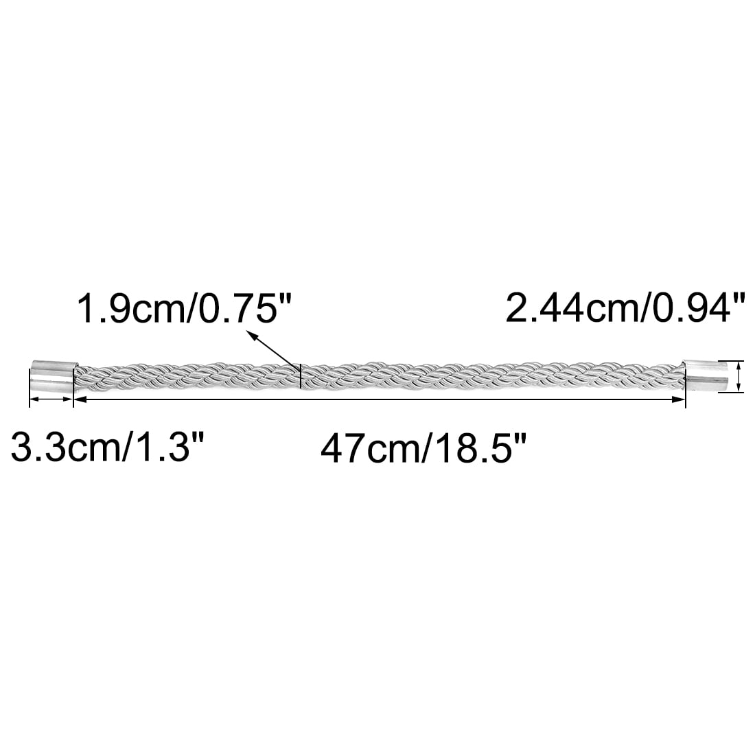 Unique Bargains 4 Pieces Curtain Tiebacks 24 Inch Holdbacks Cord Holdback Gray