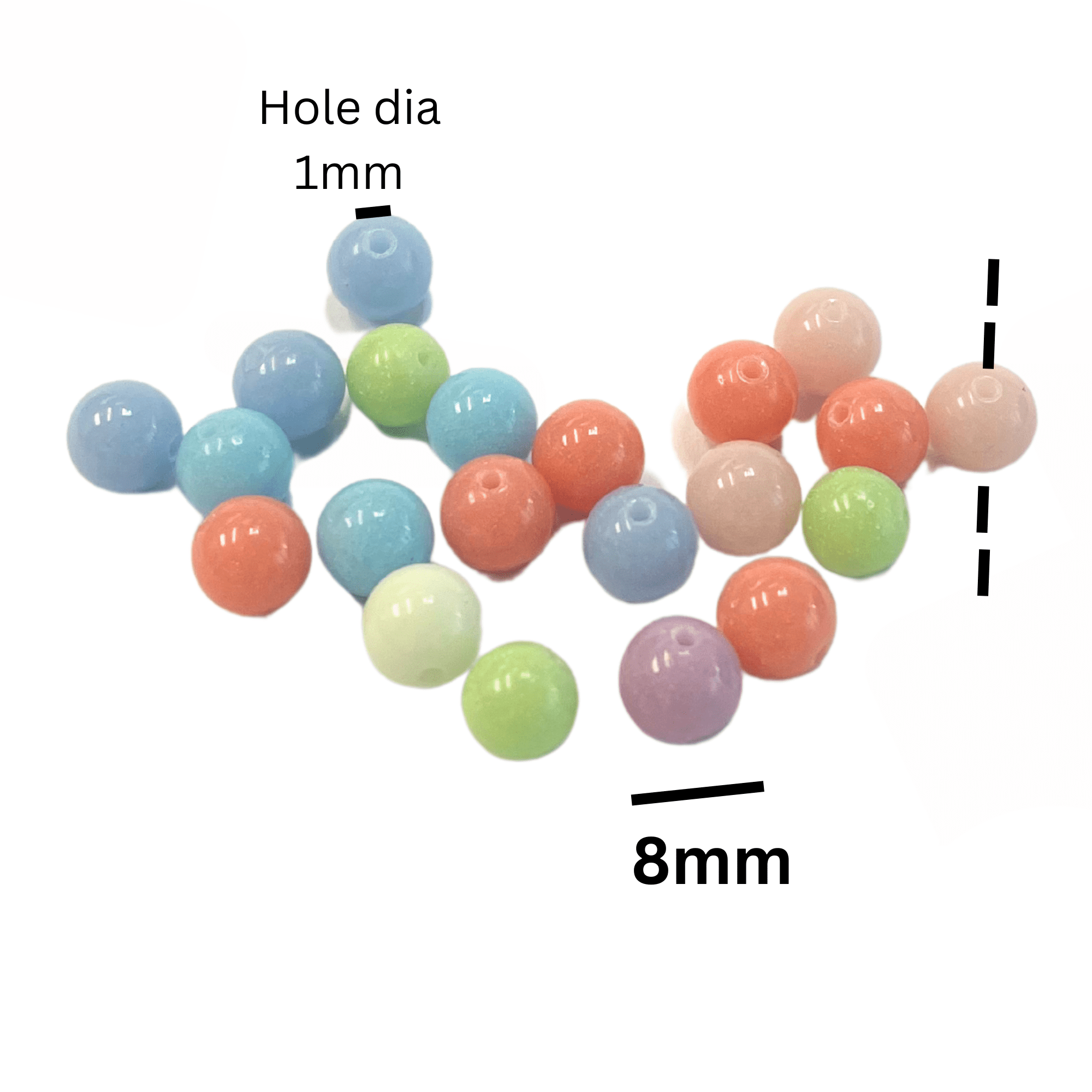 Glow In Dark Beads Glass Bulk for Bracelets, DIY Jewelry Supplies, Gift for Beaders, 8mm Round, 300 pcs