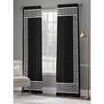 thumbnail image 4 of Black Semi Sheer Window Curtains 96 Inches Long, Modern Geometric Abstract Art Aesthetics Rod Pocket Voile Silky Chiffon Curtain Light Filtering Drapes for Living Room, Kitchen, 52"x96", 2 Panels, 4 of 9