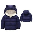 thumbnail image 2 of CNKOO Combinaison d'Hiver pour Bébé Fille avec Capuche Oreilles 3D Manteau Veste Chaude à Fermeture Éclair Rouge 3-6 Mois, 2 of 3