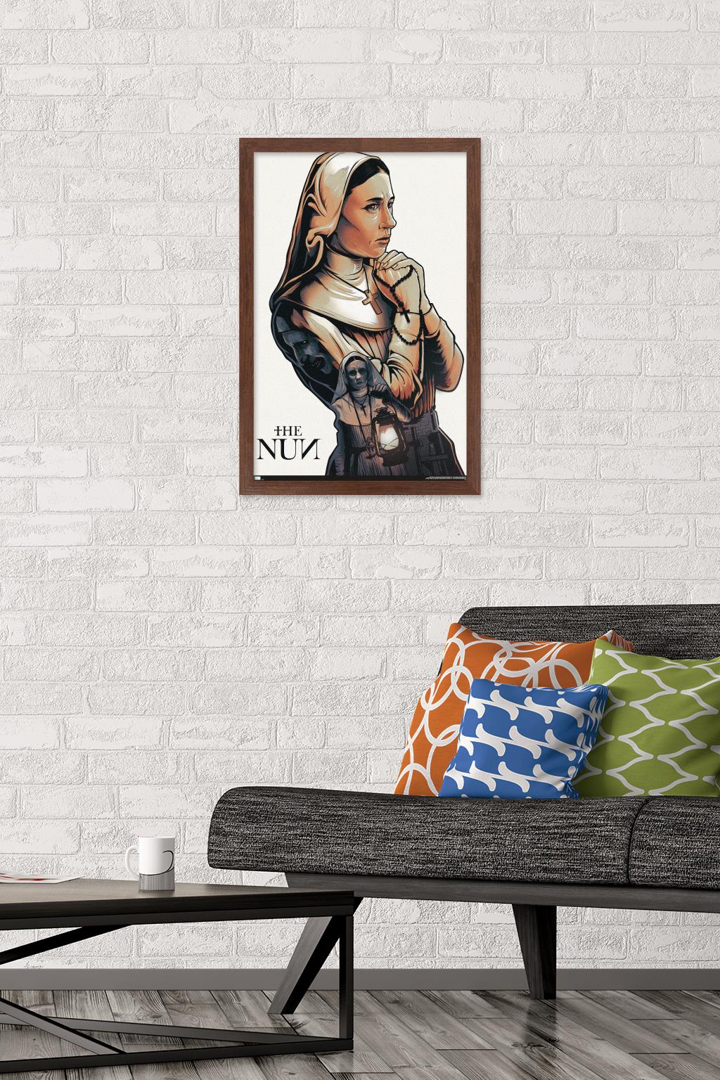 The Nun - Praying Wall Poster, 14.725" x 22.375", Framed