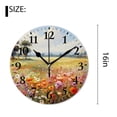 thumbnail image 2 of 16 Inch Wall Clock Battery Operated Silent Clock Decorative for Office, Kitchen, Outdoor, Living Room，Spring Wildflowers Daisy Summer Garden Image, 2 of 4