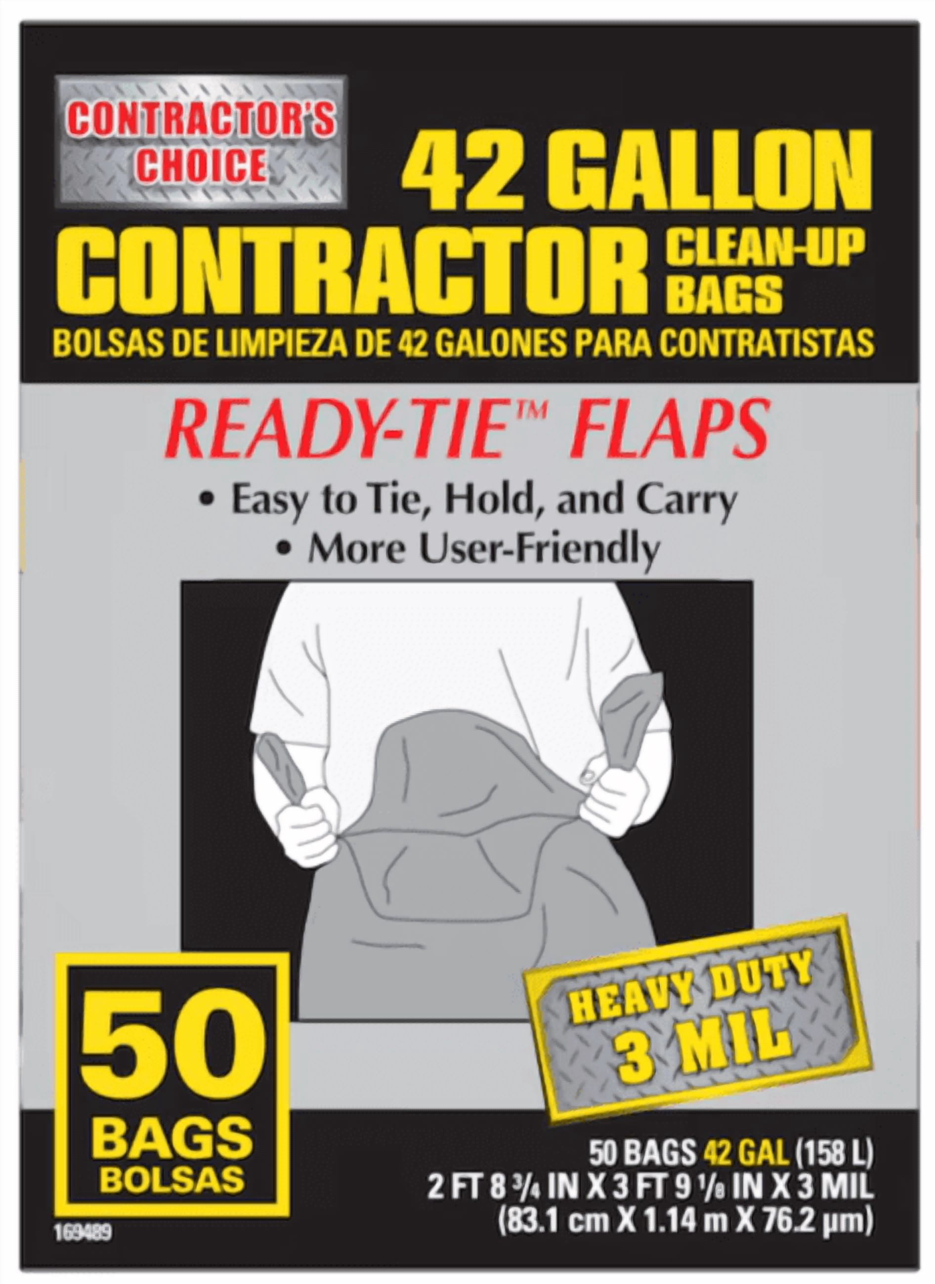 contractor's choice 50-count 42-gallon outdoor construction trash bags