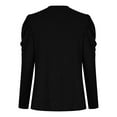 thumbnail image 5 of Olyvenn Puff Sleeves Sweatshirt Tops Blouse Women's Plus Size Loose Female Casual Outwear Women's Fashion Long Sleeve Solid Color for 2022 Women Tops Black XXL, 5 of 5