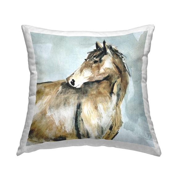Stupell Industries Horse with Graceful Stature Decorative Printed Throw Pillow Design by Carol Robinson.