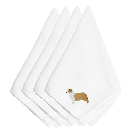 

Carolines Treasures BB3433NPKE Australian Shepherd Dog Embroidered Napkins Set of 4 20 x 20 multicolor