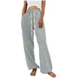 thumbnail image 6 of CKpwisy Womens Elastic Bottom Sweatpants Casual Baggy Oversized Sweat Pants Pockets High Waist Sporty Gym Athletic Fit Jogger Pants Lounge Trousers Clearance 2025, 6 of 6