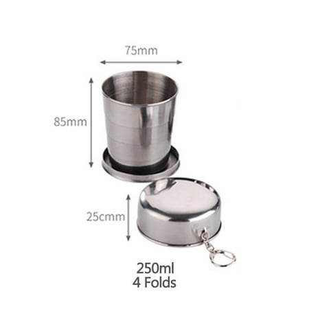 

Folding Cup Stainless Steel 75ml/150ml/250ml Folding Mug Coffee Cups Foldable