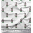 thumbnail image 1 of Soimoi Crepe Silk Fabric Leaves & Paisley Block Print Fabric by The Yard 42 Inch Wide, 1 of 3