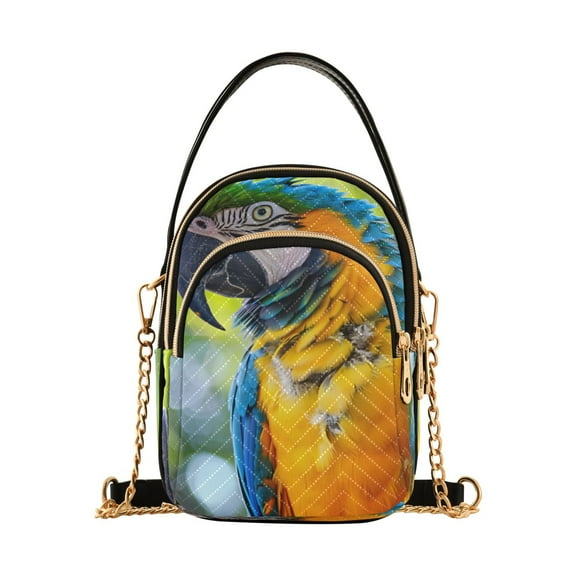 ALAZA Chain Crossbody Bags for Women Parrot Birds Shoulder Handbag Phone Purse