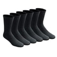 thumbnail image 1 of Calcetines redondos acolchados para hombre Dickies, negros, 6 pares, tallas 12-15, 1 of 4