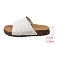 thumbnail image 6 of Slides for Women Cork Footbed Open Toe Mesh Sandals Summer Casual Flat Walking Shoes Comfortable Outdoor Slip on Slippers White Size 7, 6 of 8