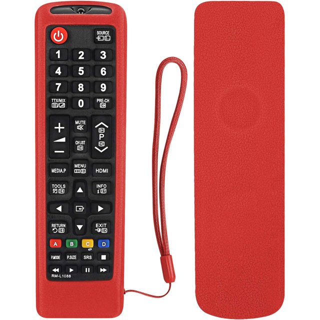 (Rojo)Funda protectora de silicona para control remoto Samsung, AA59-00741A AA59-00786A BN59-01315B, Funda protectora para control remoto Samsung, antideslizante, antisísmica, lavable
