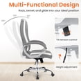 thumbnail image 2 of NEO CHAIR Office Desk Ergonomic Gaming Computer Chair High Back Adjustable PU Leather with Lumbar Support, Swivel Rolling Wheels, Executive Managerial Task Chair (Grey), 2 of 8