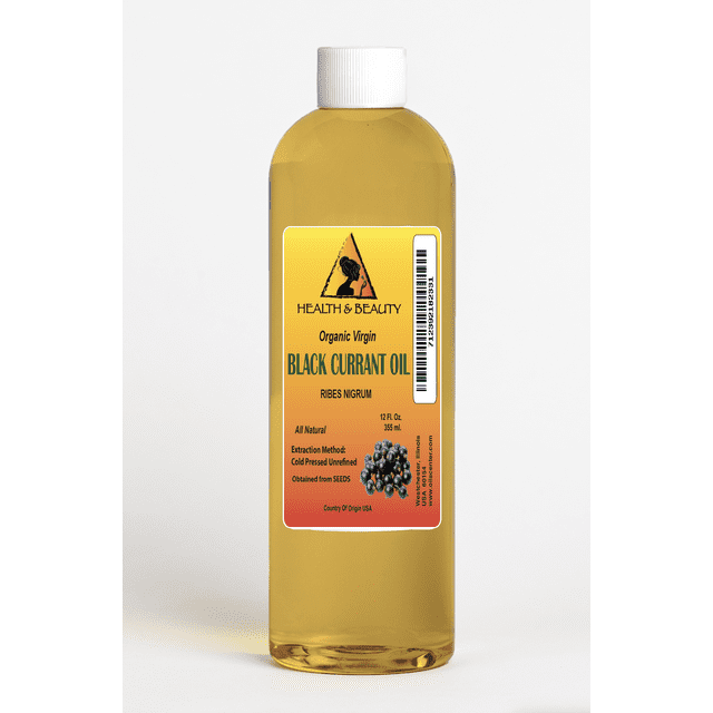 Huile de Graines de Cassis Non Raffinée Vierge Biologique 15 % gla Pressée à Froid de Qualité Supérieure Fraîche pure 12 oz