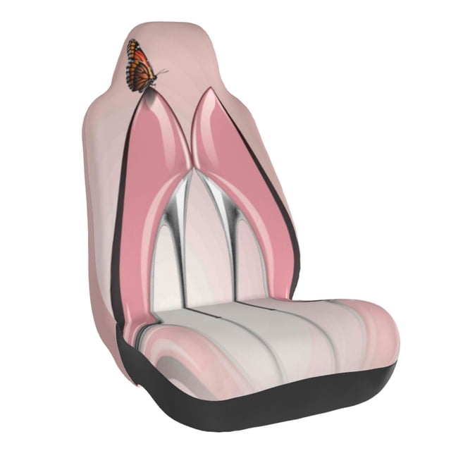 Wukai High Heel Shoes Butterfly Full Set Car Seat Covers with Soft Padding Universal Auto Front Seats Protector and Cushion Mat