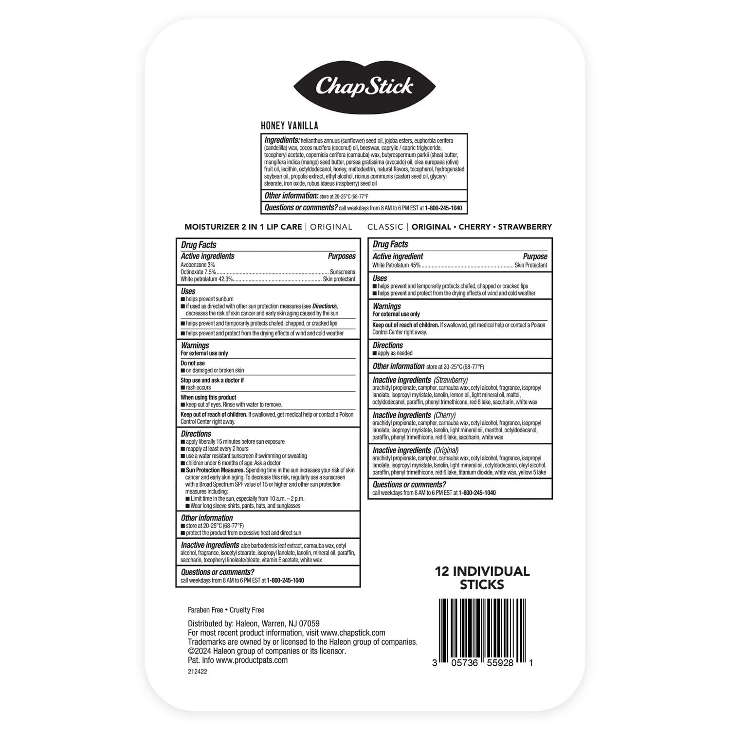 ChapStick Honey Variety Pack, 12 Count