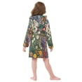 thumbnail image 7 of FORMRS Niños Bathrobe Unisex Hooded Robe Soft Plush Pajamas Sleepwear, Size 2-3T, White Floral Garden, 7 of 7