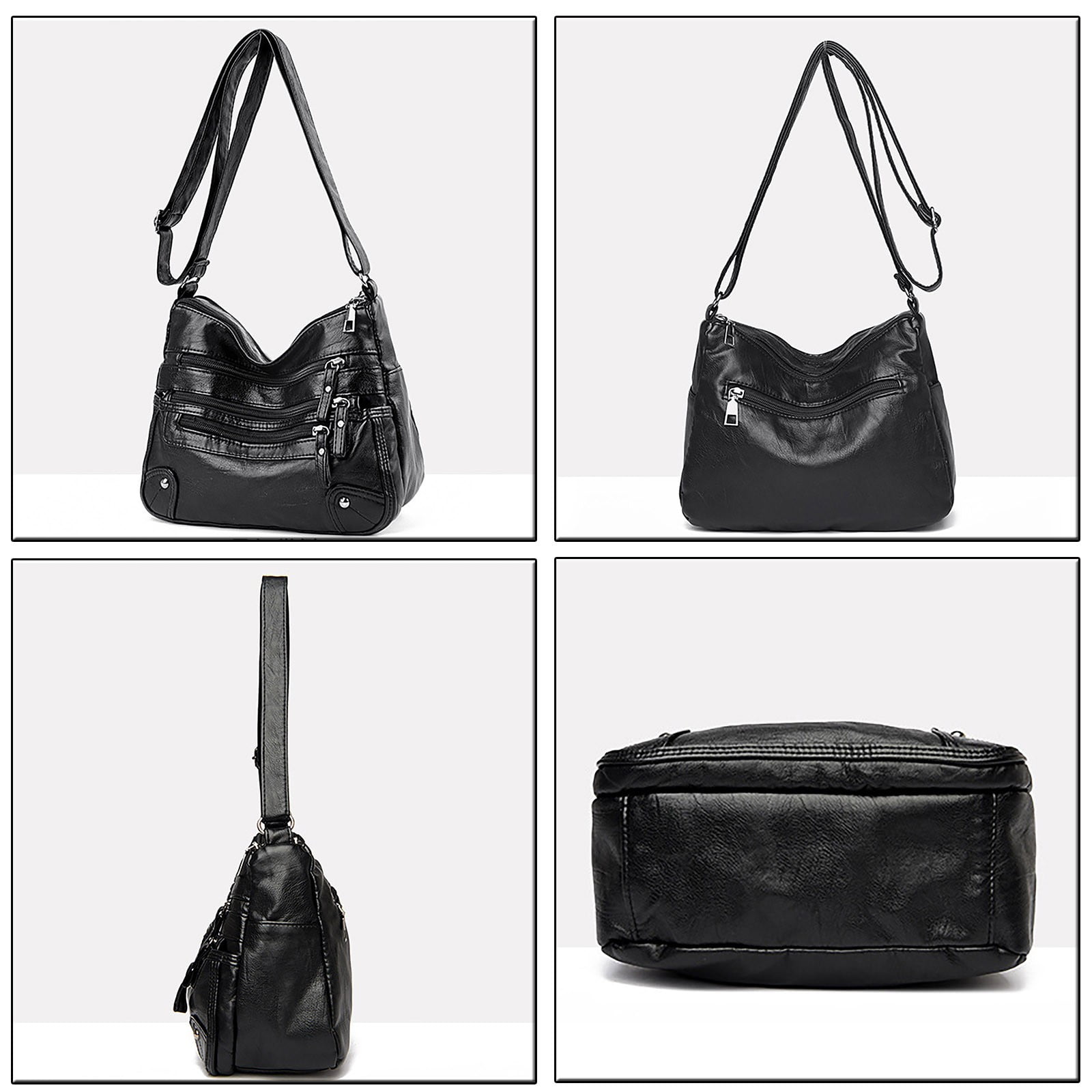 Crossbody Bag for Women Soft Leather Multi Pocket crossbody handbags Large Shoulder Hobo Purses