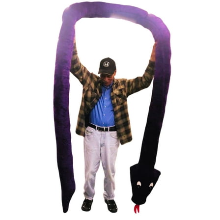 American Made Giant Stuffed Snake 18 Feet Long Soft Purple Big Plush Serpent Giant Stuffed Animal