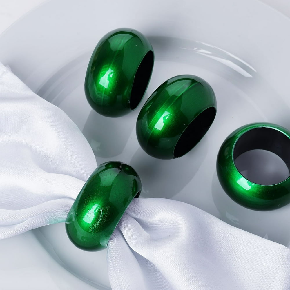 Efavormart 4 PCS Wholesale Green Acrylic Napkin Rings for Place