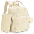 thumbnail image 1 of Mochila iniuniu para pañales unisex para bebés, impermeable, color blanco roto, 1 of 9