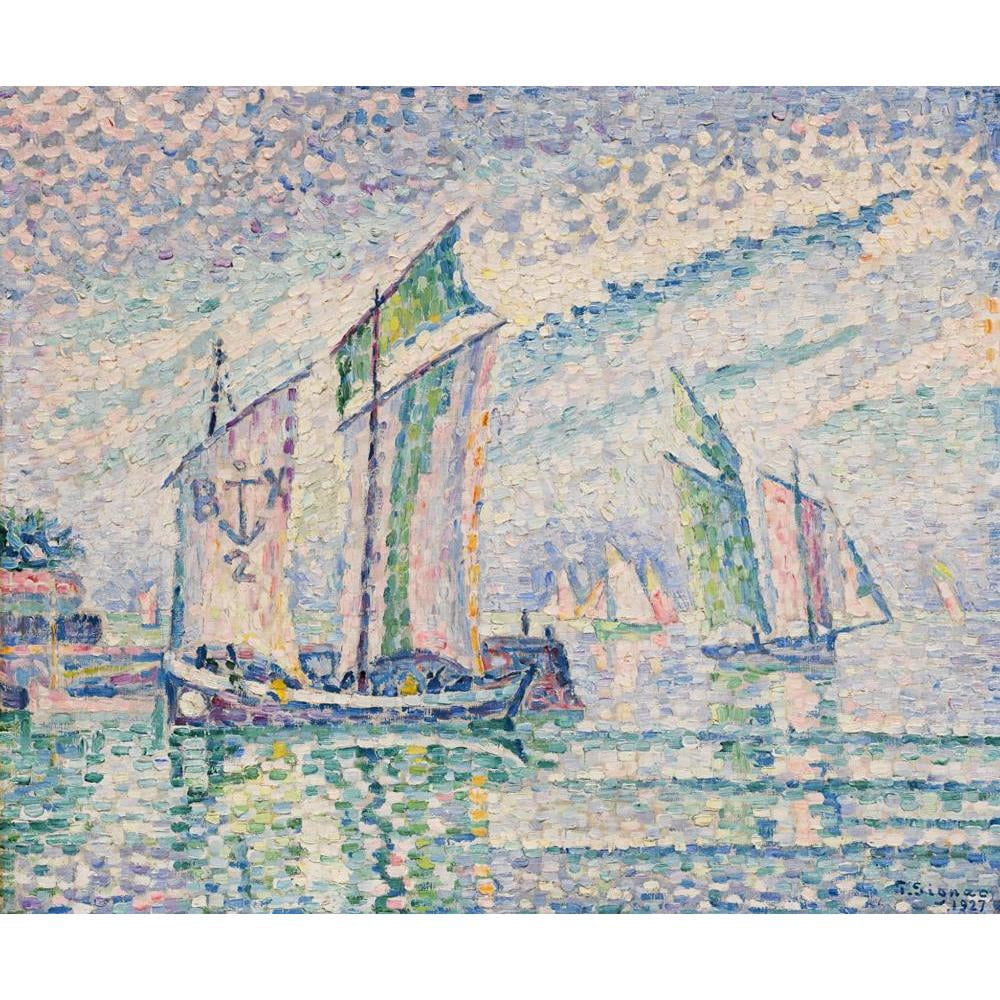 Paul Signac 23x20 Black Modern Framed Museum Art Print Titled - Le Chenal De La Rochelle (1927)