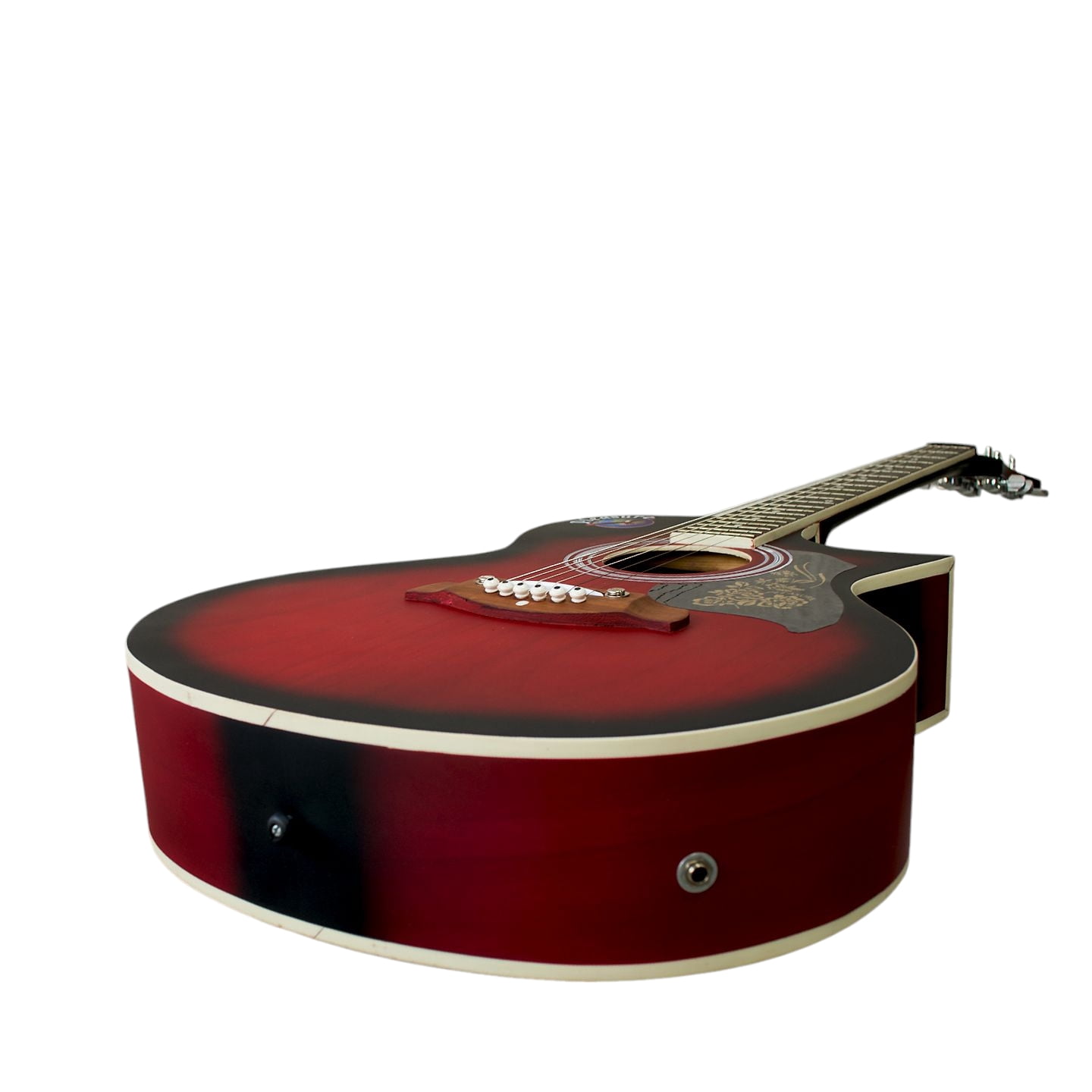 Matte Finish 3 Colors Sunburst Red 6 String 39" Acoustic Electric Guitar with Equalizer