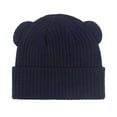 thumbnail image 4 of Povozer Kids Winter Knitted Beanie Hat Pompom Ears Ski Hat for Boy Girl(Navy,3-36M), 4 of 6