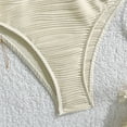 thumbnail image 6 of Xdegoge Bikini Sets for Women Bandeau High Waisted Two Piece Bathing Suits Crinkle Seashell Details Tummy Control Flattering Pool Party Swimming Suits, 6 of 8