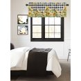 thumbnail image 5 of Kitchen Valances for Window, Summer Farmhouses Sunflowers Light Filtering Rod Pocket Valance Curtain, Black White Check &nbsp;Short Curtains Window Topper for Bedroom Bathroom Living Room 42x12in, 5 of 9