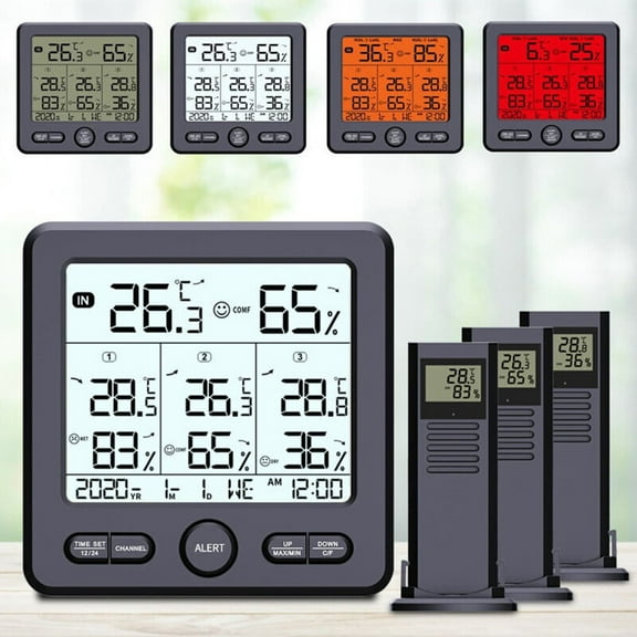 Wireless Indoor Outdoor Digital Thermometer Hygrometer Radio Weather Station Kit