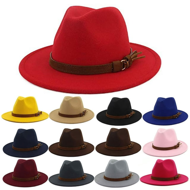 Dsseng Fedora Réglable Respirant Feutre Hommes Chapeau de Style Vintage pour la Randonnée