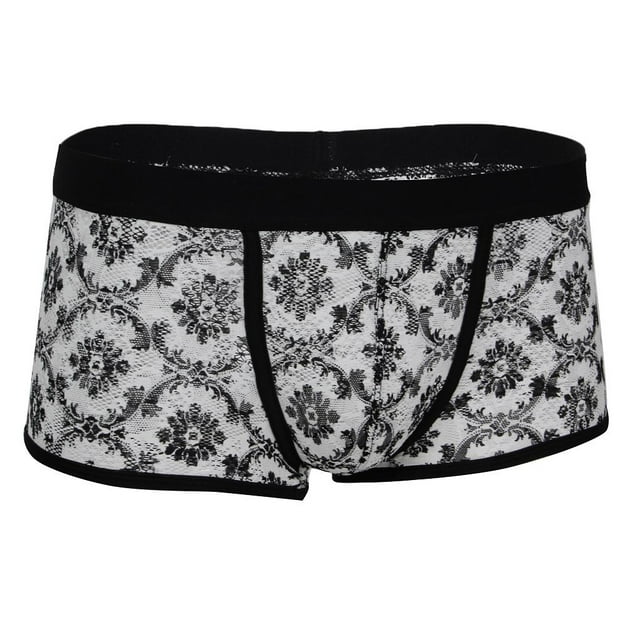 Pantalones cortos transparentes estampados florales de la ropa interior del L Zulema Ropa interior de encaje de los hombres