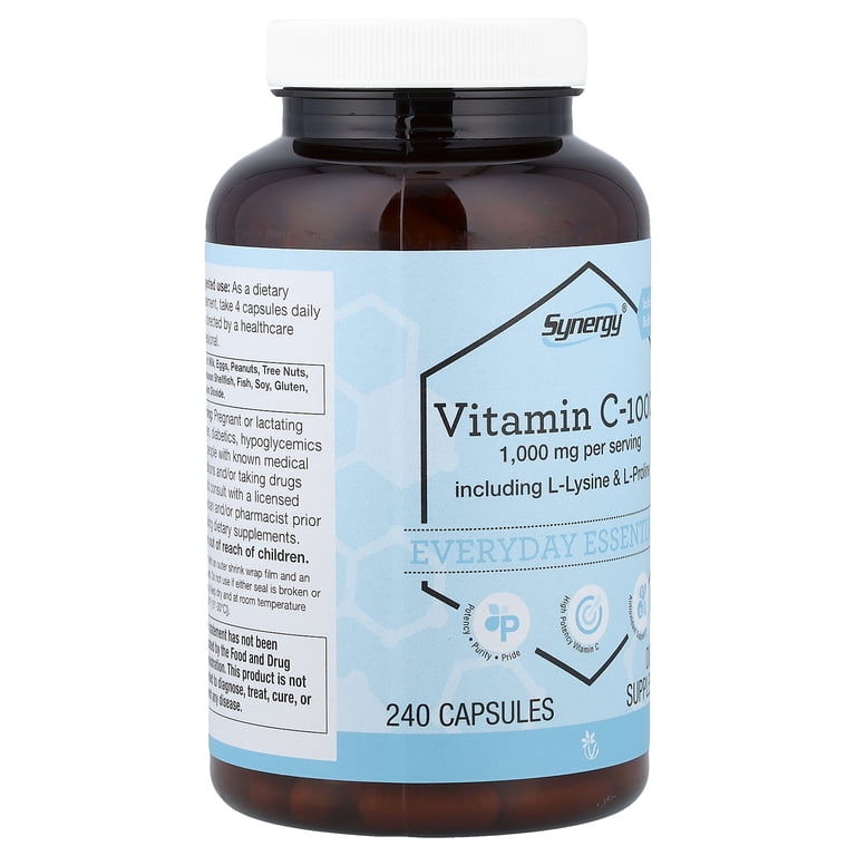 vitacost glutathione Vitacost Synergy®, Vitamin C-1000 Including L-Lysine & L-Proline, 240  Capsules