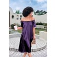 thumbnail image 5 of Ekouaer Women's Satin Silk Pleated Nightgown Loose Sleepwear Printed Nightshirt Short Sleeve Sleep Dress, 5 of 6