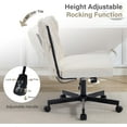 thumbnail image 4 of HForesty Criss Cross Legged Office Desk Chair with Wheels, Modern Armless Desk Chair with Wide Seat, Home Office Chairs for Work, Meditation, Vanity, Beige, 4 of 8