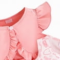thumbnail image 4 of Toddler Baby Girls Outfits Sleeveless Floral Print Dress Ruffle Short Sleeve Coat Bow Headband Clothing sets, 4 of 4