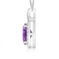 thumbnail image 2 of ANGARA Natural Vintage Style 1.15 ct Amethyst Pendant with Diamond Halo in 14K White Gold for Women (Size-8x6mm) | February Birthstone, Anniversary, Jewelry Gift for Women | Natural Amethyst Necklace, 2 of 9
