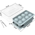 thumbnail image 5 of Large Ice Cube Tray, 2.5 INCH Whiskey Ice Mold, 2 Pack Sphere Ice Cube Mold with Bin&Tong, Leak-free Round Ice Cube Mold, Easy Fill & Release Ice Ball Maker for Whiskey Cocktails Bourbon(Blue), 5 of 5