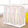 thumbnail image 3 of Neinkie Extra Large Clear Hanging Garment Bags for Closet Storage Bottom Enclosed Garment Rack Cover Sealed Wardrobe Clothes Protector for Coats, Suits, Dresses, 3 of 6