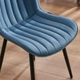 thumbnail image 6 of Kidol & Shellder Upholstered Dining Chair Set of 2 PU Fuax Leather Mid Back Kitchen Side Chairs, Blue, 6 of 6