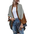 thumbnail image 2 of Mialoley Women Open Front Sweater, Color Block Batwing Sleeve Knit Cardigan, 2 of 8