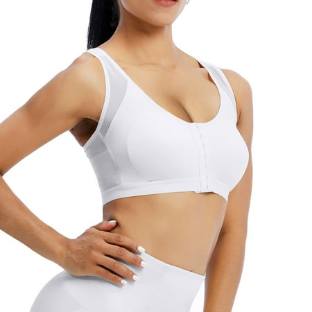 YOTMKGDO Bras for Women  Built in Bra Tank Top  Bra for Seniors Front Closure Bra for Women Full Coverage Front  Breathable Underwear for Women  Full Coverage Bras for Women (White  5XL)