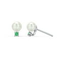 thumbnail image 1 of Boucles d'Oreilles Clous en Perles d'Eau Douce avec Pierre de Naissance, 1 of 2