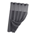 thumbnail image 3 of Cortina de ducha lavable, resistente a desgarros, multifuncional, accesorios para hotel y mujer. Gris, 3 of 9