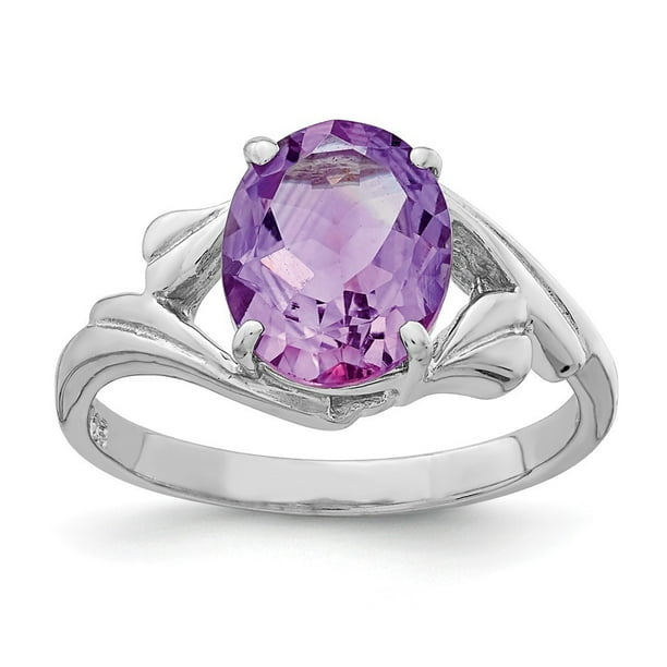 JewelryWeb - Sterling Silver Amethyst Ring - Ring Size: 6 to 8 ...
